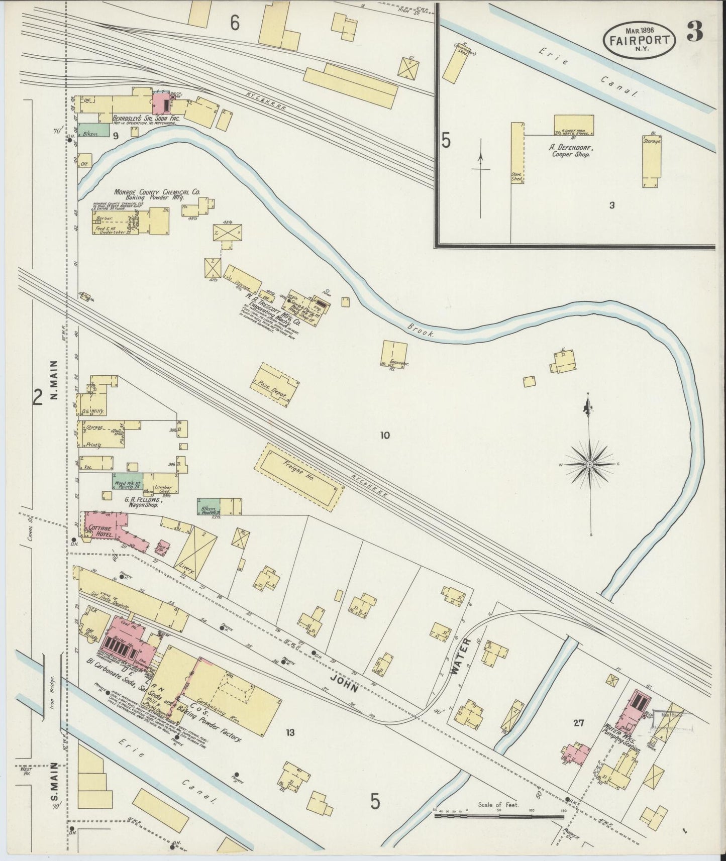 Sanborn Fire Insurance Map from Fairport, Monroe County, New York (1898), Sheet #0003 - Complete Map Set gallery image, historic Sanborn map, vintage wall art, New York New York