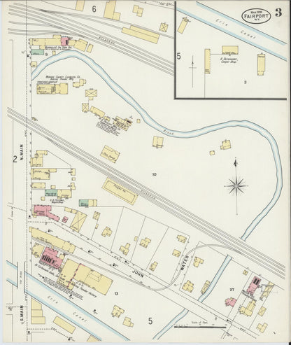Sanborn Fire Insurance Map from Fairport, Monroe County, New York (1898), Sheet #0003 - Complete Map Set gallery image, historic Sanborn map, vintage wall art, New York New York