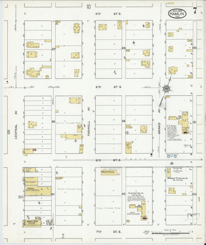 Sanborn Fire Insurance Map from Hamlin, Jones County, Texas (1919), Sheet #0007 - Complete Map Set gallery image, historic Sanborn map, vintage wall art, Texas Texas
