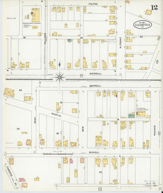Sanborn Fire Insurance Map from Clearfield, Clearfield County, Pennsylvania (1904), Sheet #0012 - Historic Sanborn Fire Insurance Map Print, vintage old map wall art, antique decor, genealogy gift, Pennsylvania Pennsylvania map