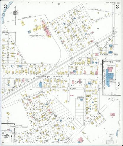 Sanborn Fire Insurance Map from West Jefferson, Madison County, Ohio (1952), Sheet #0003 - Historic Sanborn Fire Insurance Map Print, vintage old map wall art, antique decor, genealogy gift, Ohio Ohio map
