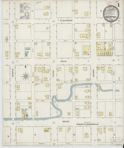 Sanborn Fire Insurance Map from Brockway, Jefferson County, Pennsylvania (1894), Sheet #0001 - Historic Sanborn Fire Insurance Map Print, vintage old map wall art, antique decor, genealogy gift, Pennsylvania Pennsylvania map