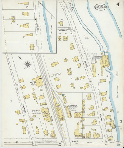 Sanborn Fire Insurance Map from Marathon, Cortland County, New York (1898), Sheet #0004 - Complete Map Set gallery image, historic Sanborn map, vintage wall art, New York New York