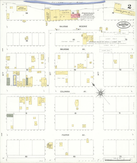 Sanborn Fire Insurance Map from Bridgeport, Douglas County, Washington (1909), Sheet #0002 - Historic Sanborn Fire Insurance Map Print, vintage old map wall art, antique decor, genealogy gift, Washington Washington map