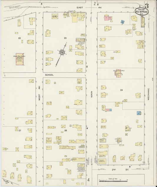 Sanborn Fire Insurance Map from Newfane, Niagara County, New York (1915), Sheet #0003 - Historic Sanborn Fire Insurance Map Print, vintage old map wall art, antique decor, genealogy gift, New York New York map