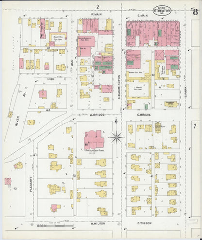 Sanborn Fire Insurance Map from Streator, La Salle County, Illinois (1901), Sheet #0008 - Complete Map Set gallery image, historic Sanborn map, vintage wall art, Illinois Illinois