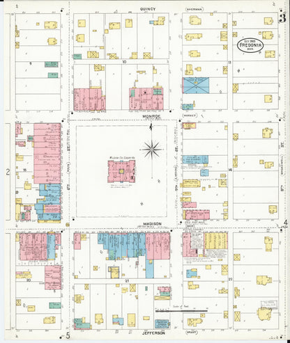 Sanborn Fire Insurance Map from Fredonia, Wilson County, Kansas (1905), Sheet #0003 - Complete Map Set gallery image, historic Sanborn map, vintage wall art, Kansas Kansas