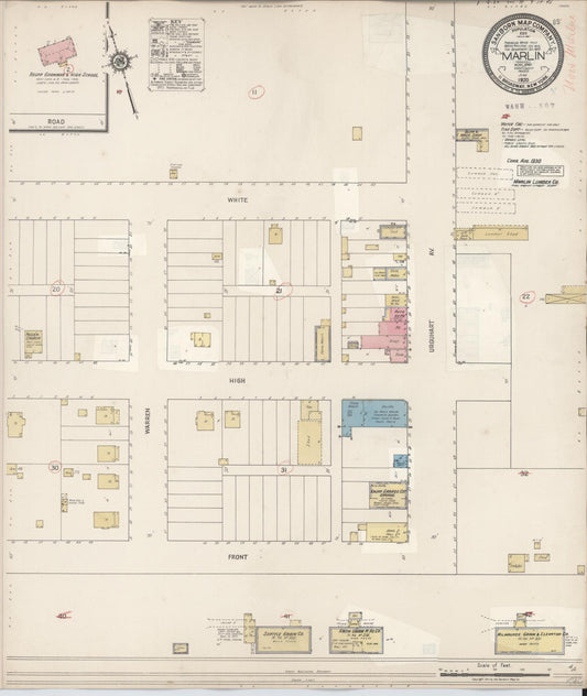Sanborn Fire Insurance Map from Marlin, Grant County, Washington (1930), Sheet #0001 - Historic Sanborn Fire Insurance Map Print, vintage old map wall art, antique decor, genealogy gift, Washington Washington map