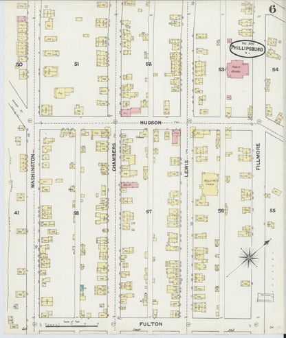Sanborn Fire Insurance Map from Phillipsburg, Warren County, New Jersey (1890), Sheet #0006 - Complete Map Set gallery image, historic Sanborn map, vintage wall art, New Jersey New Jersey