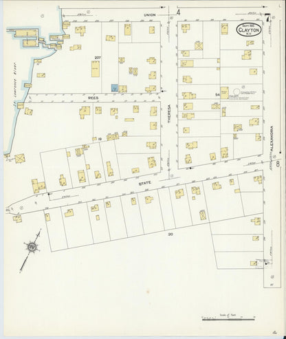 Sanborn Fire Insurance Map from Clayton, Jefferson County, New York (1912), Sheet #0007 - Complete Map Set gallery image, historic Sanborn map, vintage wall art, New York New York