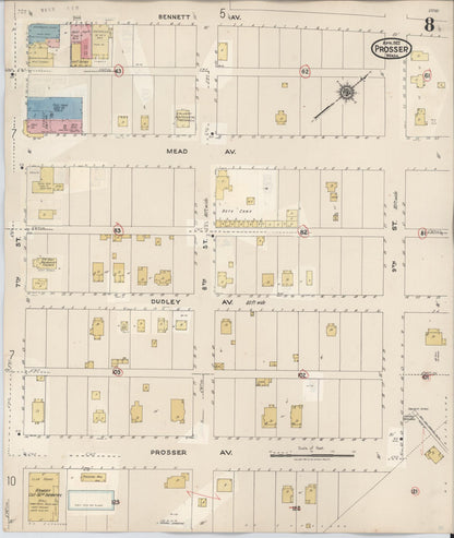 Sanborn Fire Insurance Map from Prosser, Benton County, Washington (1944), Sheet #0008 - Complete Map Set gallery image, historic Sanborn map, vintage wall art, Washington Washington