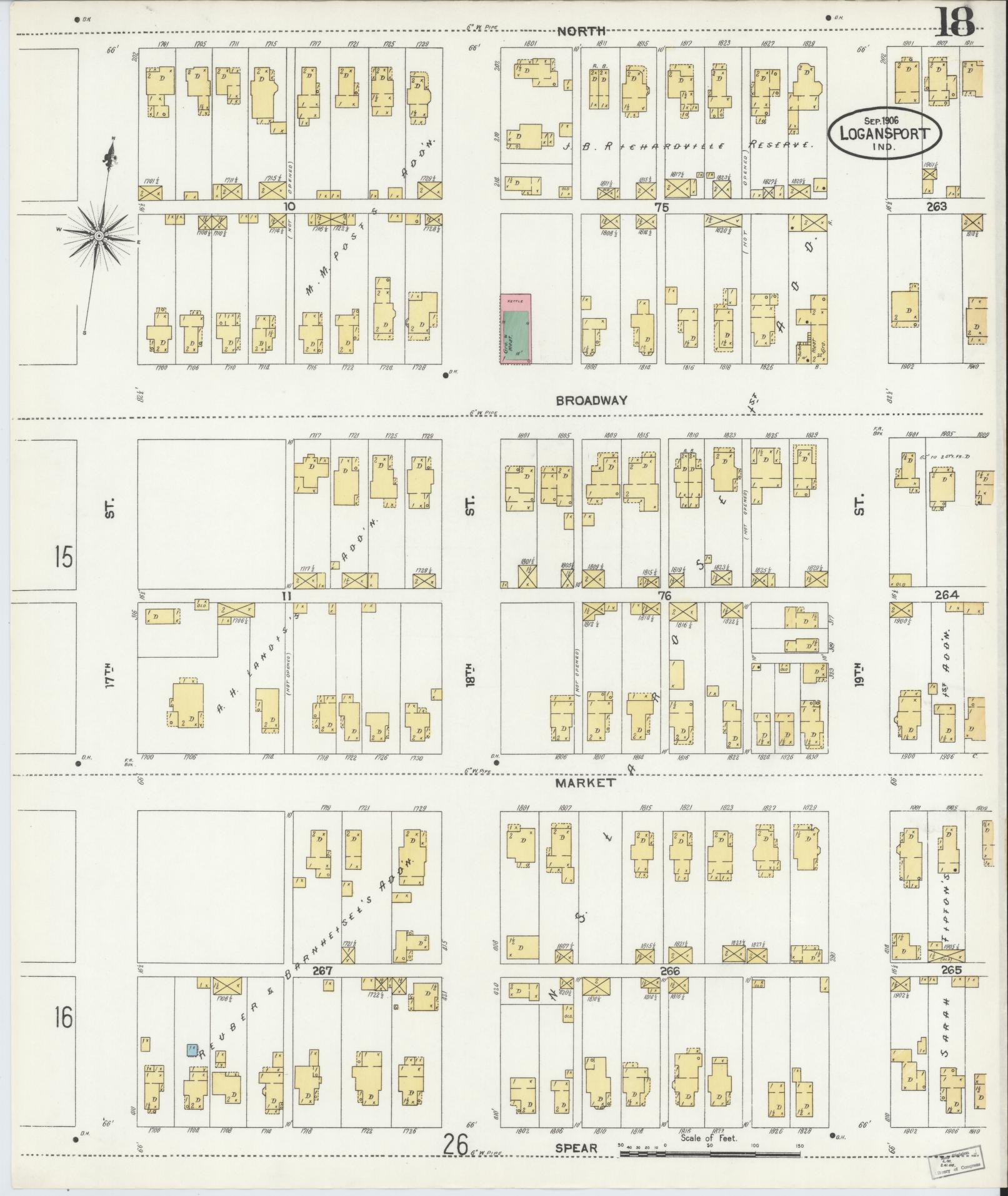 Sanborn Fire Insurance Map from Logansport, Cass County, Indiana (1906), Sheet #0018 - Complete Map Set gallery image, historic Sanborn map, vintage wall art, Indiana Indiana