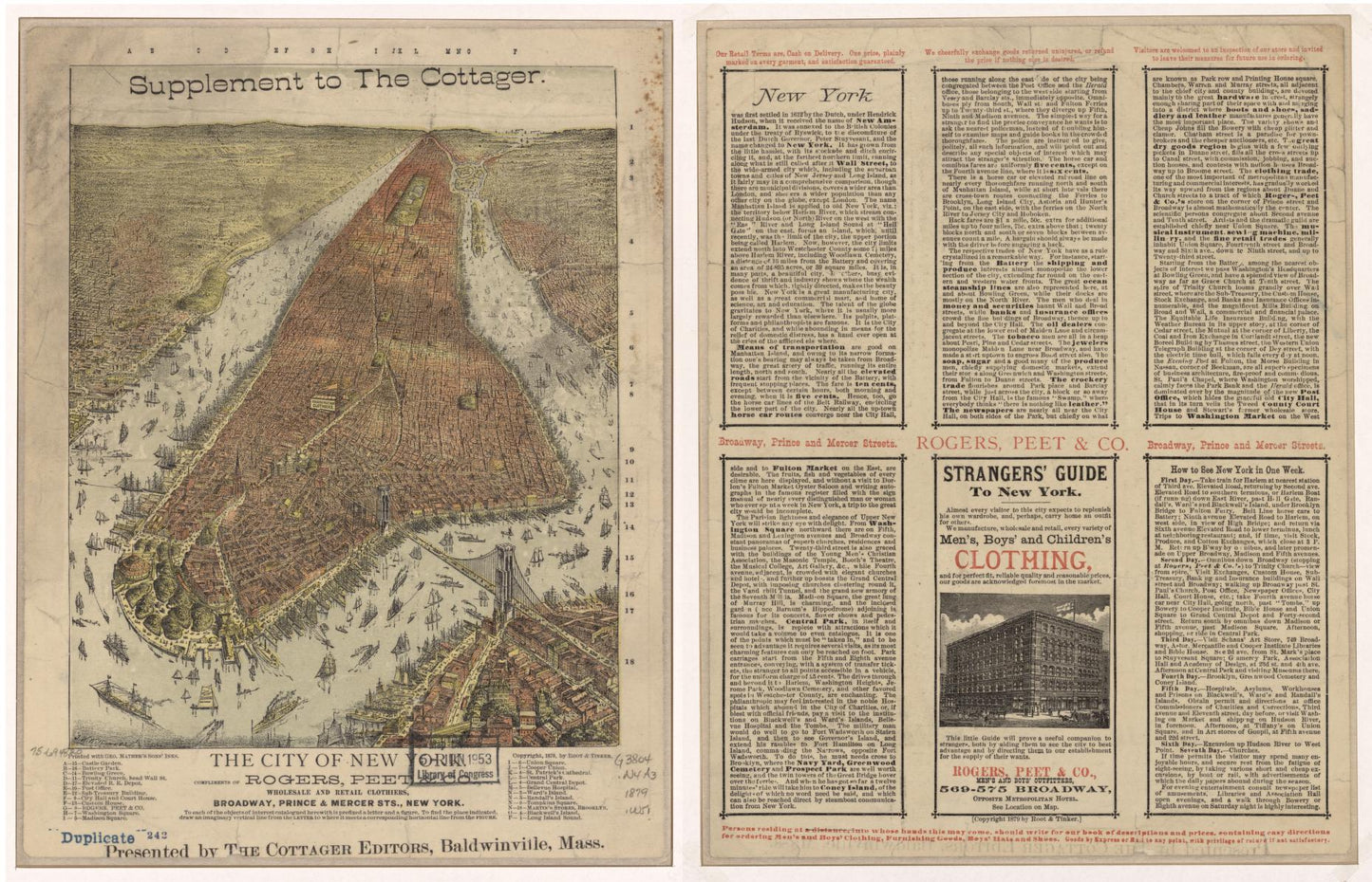 The city of New York. (1879) – Historic Bird’s-Eye View Panorama Print