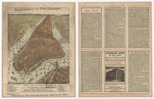 The city of New York. (1879) – Historic Bird’s-Eye View Panorama Print