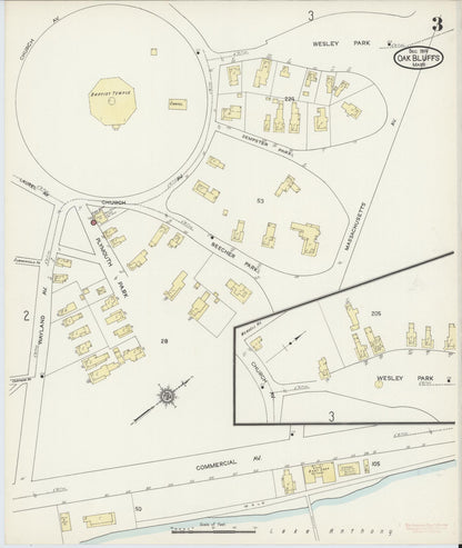 Sanborn Fire Insurance Map from Oak Bluffs, Dukes County, Massachusetts (1914), Sheet #0003 - Complete Map Set gallery image, historic Sanborn map, vintage wall art, Massachusetts Massachusetts