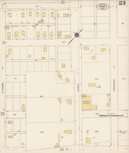 Sanborn Fire Insurance Map from Chehalis, Lewis County, Washington (1912), Sheet #0023 - Complete Map Set gallery image, historic Sanborn map, vintage wall art, Washington Washington
