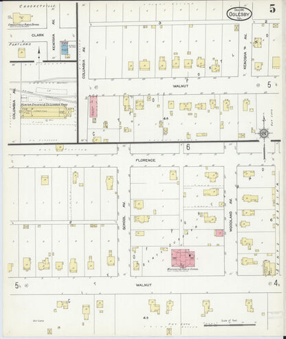 Sanborn Fire Insurance Map from Oglesby, La Salle County, Illinois (1911), Sheet #0005 - Complete Map Set gallery image, historic Sanborn map, vintage wall art, Illinois Illinois