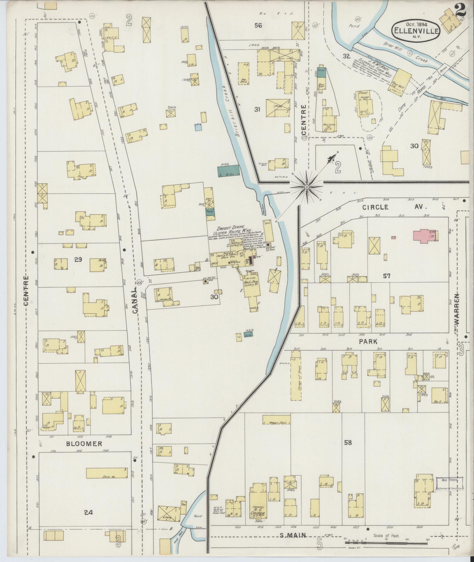 Sanborn Fire Insurance Map from Ellenville, Ulster County, New York (1894), Sheet #0002 - Complete Map Set gallery image, historic Sanborn map, vintage wall art, New York New York