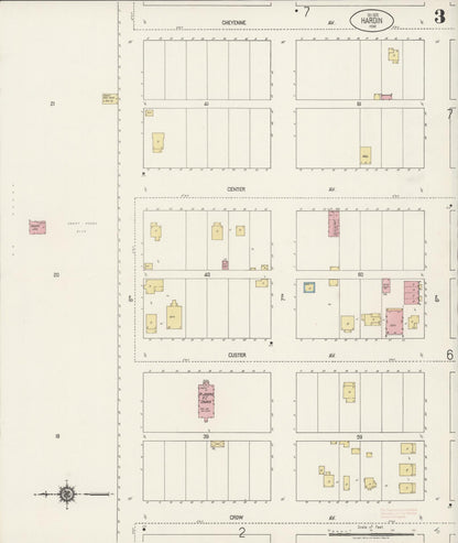Sanborn Fire Insurance Map from Hardin, Big Horn County, Montana (1920), Sheet #0003 - Complete Map Set gallery image, historic Sanborn map, vintage wall art, Montana Montana