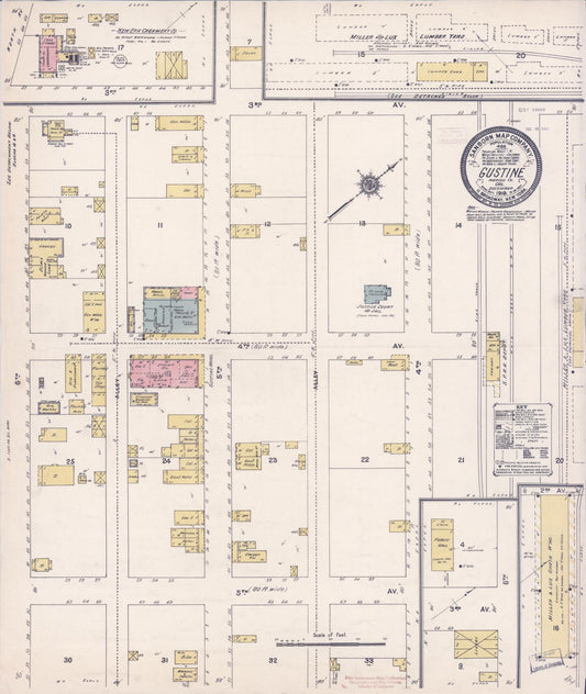 Sanborn Fire Insurance Map from Gustine, Merced County, California. (1910) – Historic Sanborn Fire Insurance Map Print