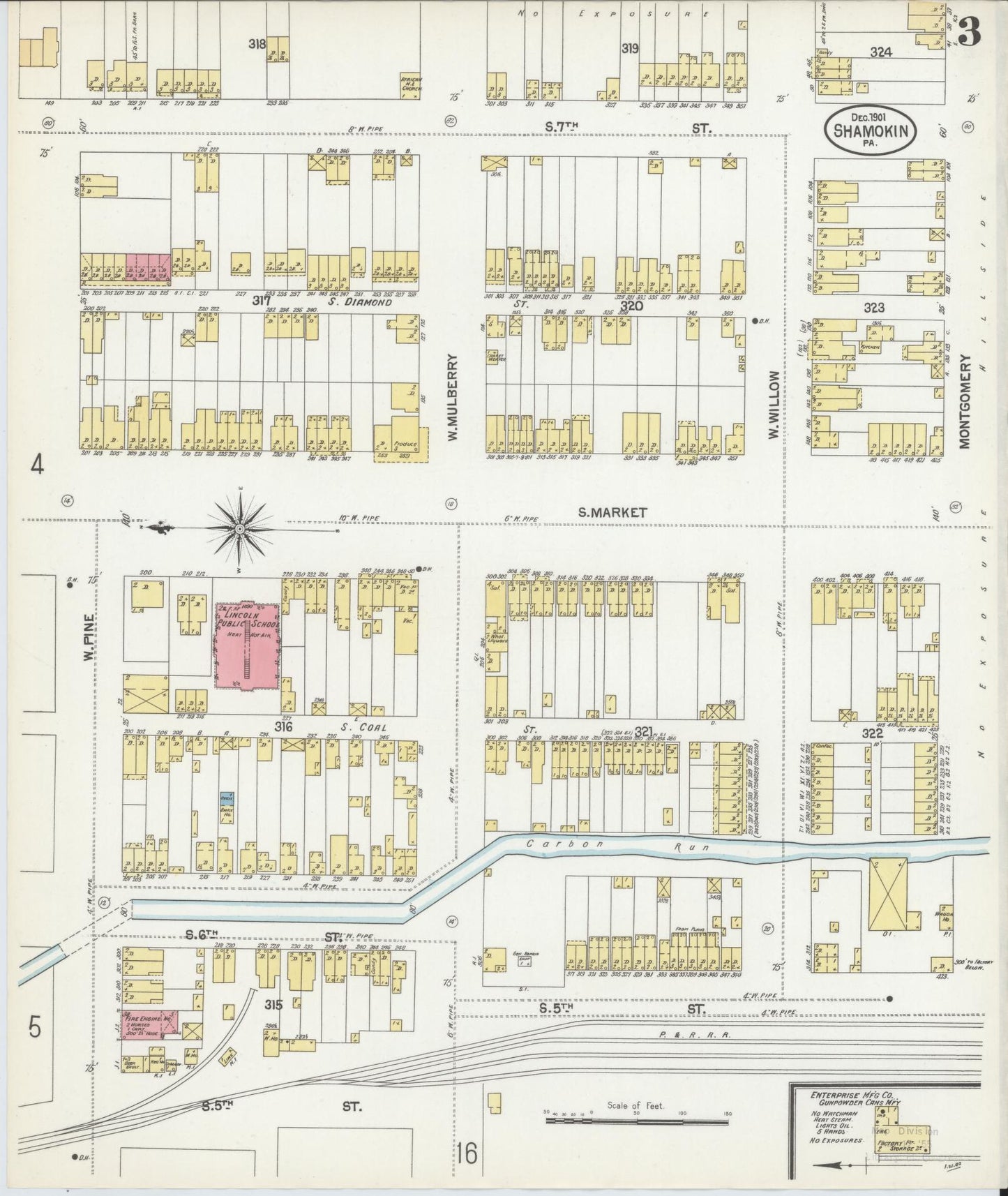 Sanborn Fire Insurance Map from Shamokin, Northumberland County, Pennsylvania (1901), Sheet #0003 - Complete Map Set gallery image, historic Sanborn map, vintage wall art, Pennsylvania Pennsylvania