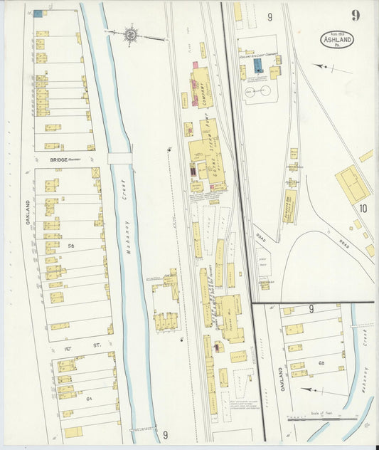 Sanborn Fire Insurance Map from Ashland, Schuylkill County, Pennsylvania (1913), Sheet #0009 - Historic Sanborn Fire Insurance Map Print, vintage old map wall art, antique decor, genealogy gift, Pennsylvania Pennsylvania map
