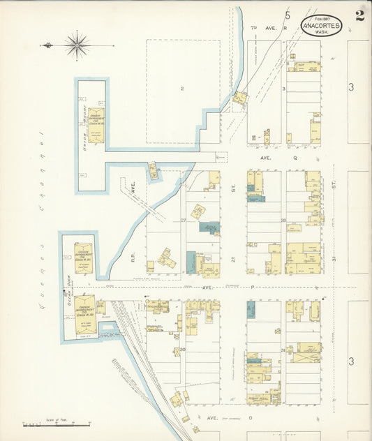 Sanborn Fire Insurance Map from Anacortes, Skagit County, Washington (1897), Sheet #0002 - Historic Sanborn Fire Insurance Map Print, vintage old map wall art, antique decor, genealogy gift, Washington Washington map
