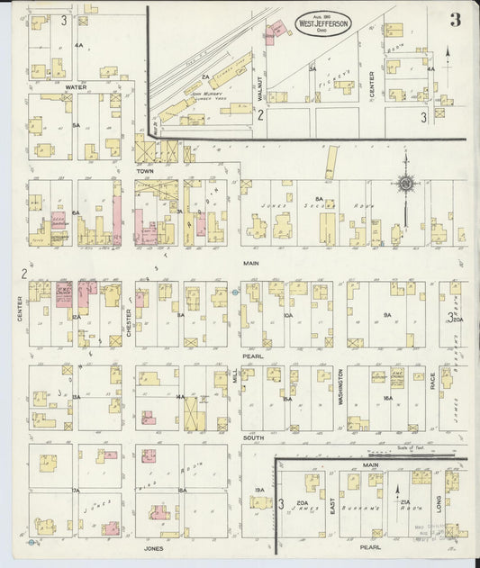 Sanborn Fire Insurance Map from West Jefferson, Madison County, Ohio (1910), Sheet #0003 - Historic Sanborn Fire Insurance Map Print, vintage old map wall art, antique decor, genealogy gift, Ohio Ohio map