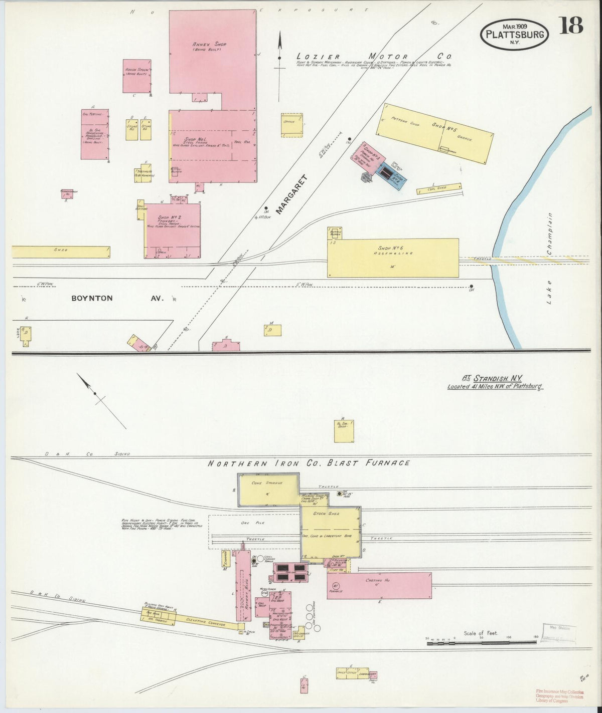 Sanborn Fire Insurance Map from Plattsburg, Clinton County, New York (1909), Sheet #0017 - Complete Map Set gallery image, historic Sanborn map, vintage wall art, New York New York