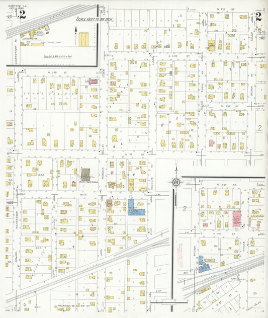 Sanborn Fire Insurance Map from Ashton, Lee County, Illinois (1932), Sheet #0002 - Historic Sanborn Fire Insurance Map Print, vintage old map wall art, antique decor, genealogy gift, Illinois Illinois map