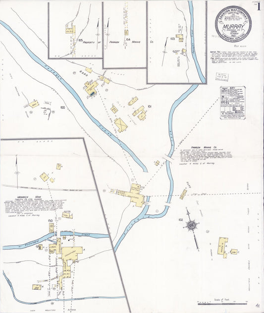 Sanborn Fire Insurance Map from Murray, Shoshone County, Idaho. (1921) – Historic Sanborn Fire Insurance Map Print