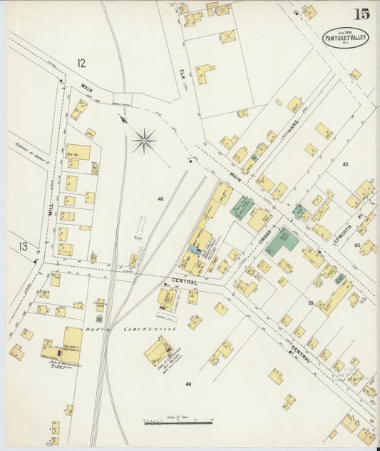 Sanborn Fire Insurance Map from Pawtuxet Valley, Kent and Providence Counties, Rhode Island (1898), Sheet #0015 - Historic Sanborn Fire Insurance Map Print, vintage old map wall art, antique decor, genealogy gift, Washington Washington map