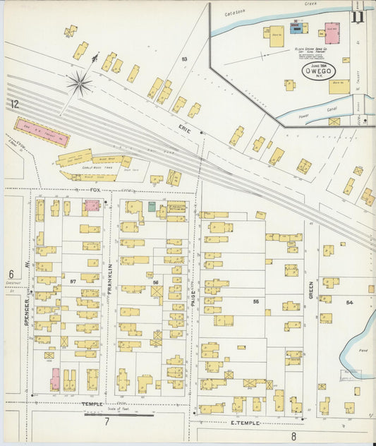 Sanborn Fire Insurance Map from Owego, Tioga County, New York (1904), Sheet #0011 - Historic Sanborn Fire Insurance Map Print, vintage old map wall art, antique decor, genealogy gift, New York New York map