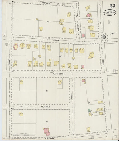Sanborn Fire Insurance Map from Peekskill, Westchester County, New York (1895), Sheet #0023 - Complete Map Set gallery image, historic Sanborn map, vintage wall art, New York New York