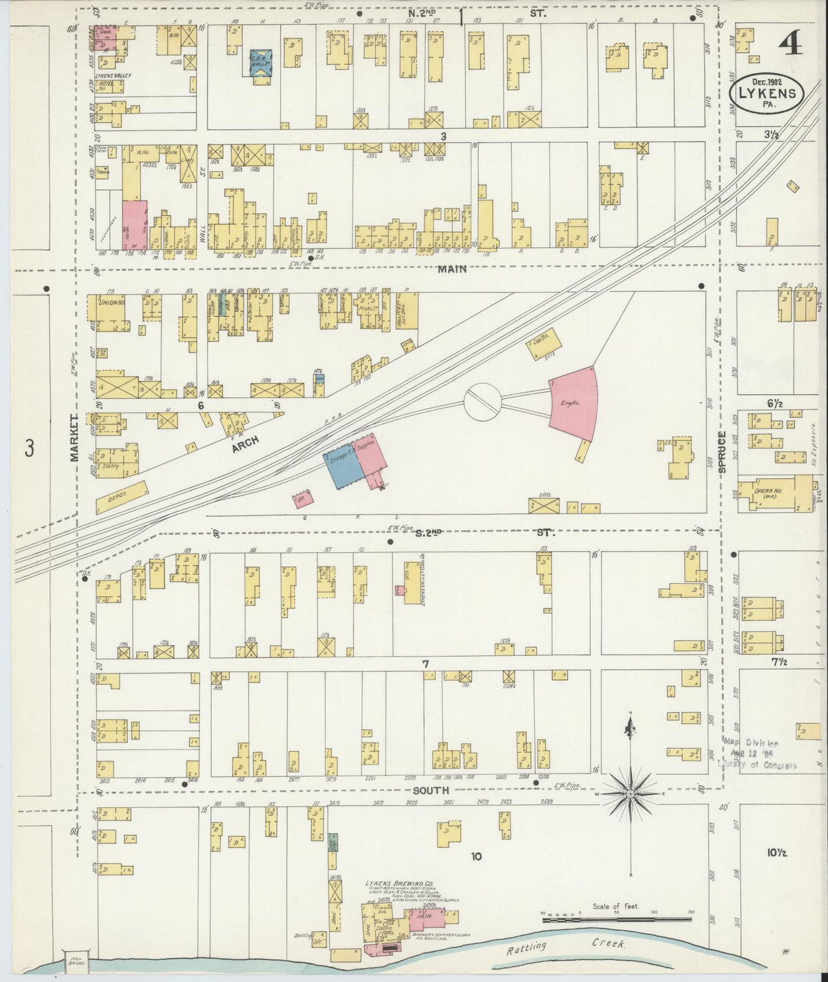 Sanborn Fire Insurance Map from Lykens, Dauphin County, Pennsylvania (1902), Sheet #0004 - Complete Map Set gallery image, historic Sanborn map, vintage wall art, Pennsylvania Pennsylvania