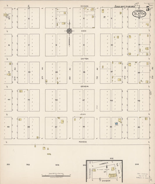 Sanborn Fire Insurance Map from Slaton, Lubbock County, Texas (1922), Sheet #0005 - Historic Sanborn Fire Insurance Map Print, vintage old map wall art, antique decor, genealogy gift, Texas Texas map