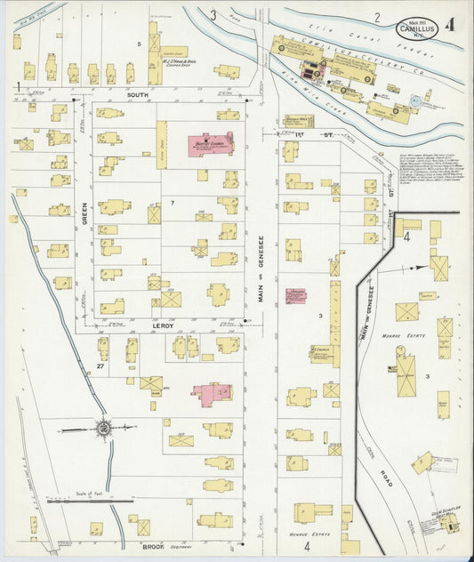 Sanborn Fire Insurance Map from Camillus, Onondaga County, New York (1911), Sheet #0004 - Historic Sanborn Fire Insurance Map Print, vintage old map wall art, antique decor, genealogy gift, New York New York map