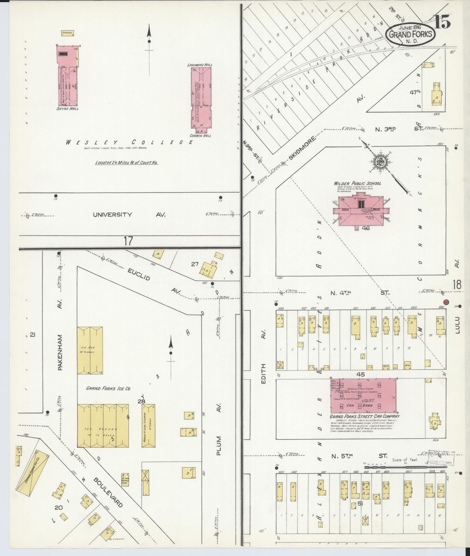 Sanborn Fire Insurance Map from Grand Forks, Grand Forks County, North Dakota (1916), Sheet #0015 - Complete Map Set gallery image, historic Sanborn map, vintage wall art, North Dakota North Dakota