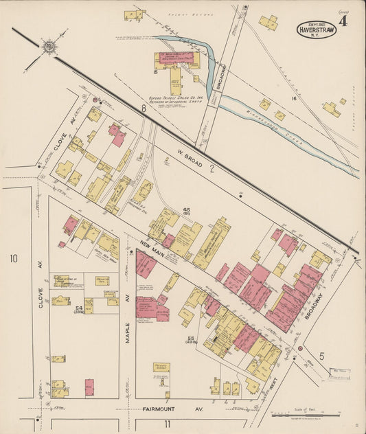 Sanborn Fire Insurance Map from Haverstraw, Rockland County, New York (1921), Sheet #0004 - Historic Sanborn Fire Insurance Map Print, vintage old map wall art, antique decor, genealogy gift, New York New York map