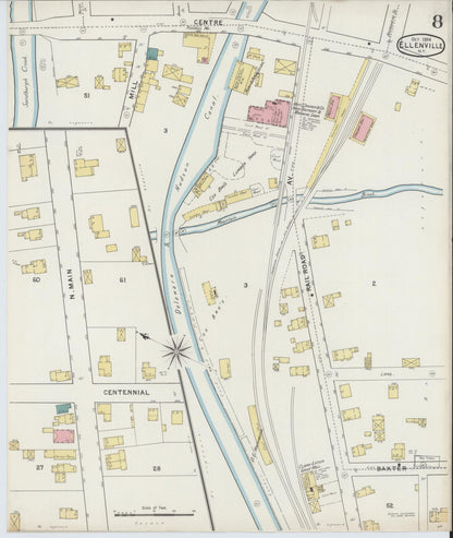 Sanborn Fire Insurance Map from Ellenville, Ulster County, New York (1894), Sheet #0008 - Complete Map Set gallery image, historic Sanborn map, vintage wall art, New York New York