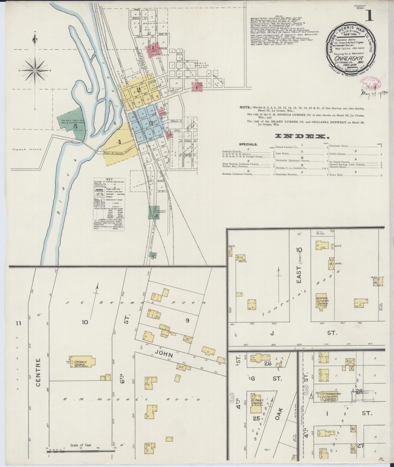 Onalaska, La Crosse County, Wisconsin (1894) – Sanborn Fire Insurance Map – Map View
