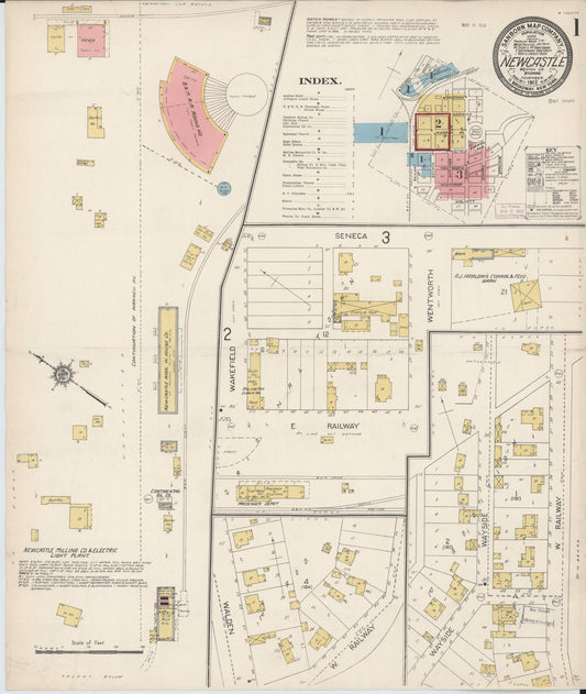 Sanborn Fire Insurance Map from Newcastle, Weston County, Wyoming (1912), Sheet #0001 - Complete Map Set gallery image, historic Sanborn map, vintage wall art, Wyoming Wyoming