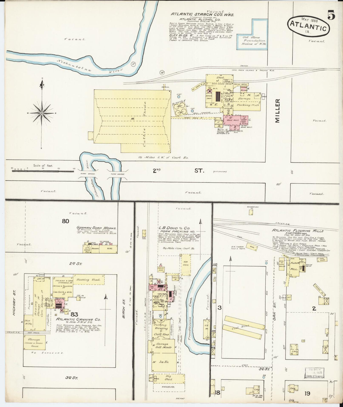 Sanborn Fire Insurance Map from Atlantic, Cass County, Iowa (1888), Sheet #0005 - Historic Sanborn Fire Insurance Map Print