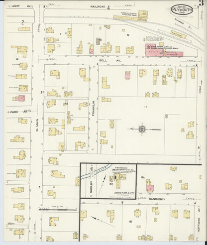 Sanborn Fire Insurance Map from Plymouth, Huron And Richland Counties, Ohio (1911), Sheet #0003 - Complete Map Set gallery image, historic Sanborn map, vintage wall art, Ohio Ohio