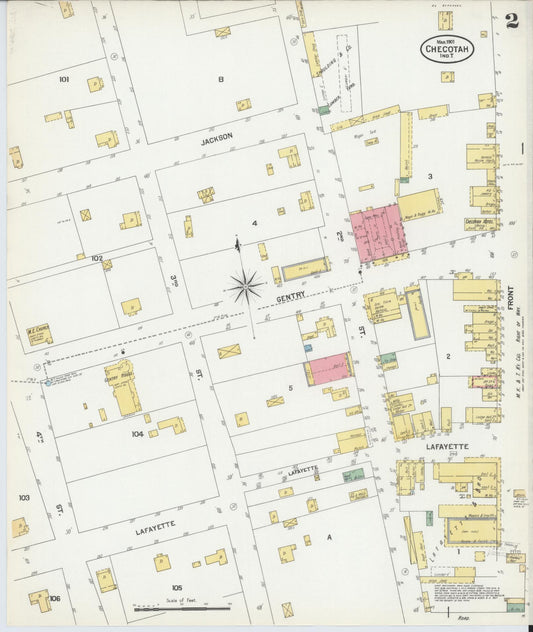 Sanborn Fire Insurance Map from Checotah, McIntosch County, Oklahoma (1901), Sheet #0002 - Historic Sanborn Fire Insurance Map Print, vintage old map wall art, antique decor, genealogy gift, Oklahoma Oklahoma map