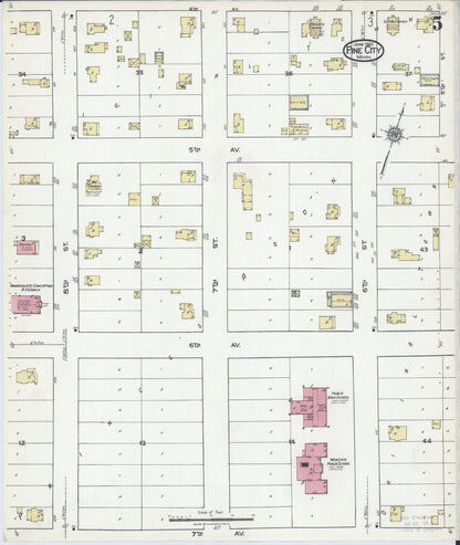 Sanborn Fire Insurance Map from Pine City, Pine County, Minnesota (1921), Sheet #0005 - Complete Map Set gallery image, historic Sanborn map, vintage wall art, Minnesota Minnesota