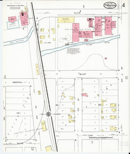 Sanborn Fire Insurance Map from Fort Madison, Lee County, Iowa (1919), Sheet #0004 - Historic Sanborn Fire Insurance Map Print