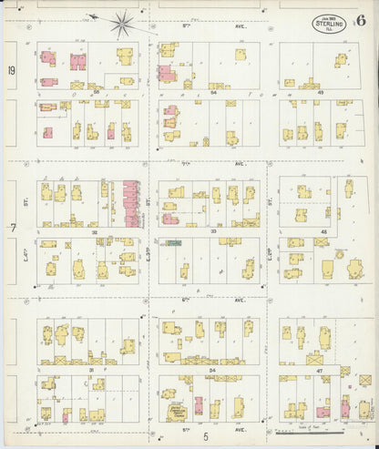 Sanborn Fire Insurance Map from Sterling, Whiteside County, Illinois (1903), Sheet #0006 - Complete Map Set gallery image, historic Sanborn map, vintage wall art, Illinois Illinois