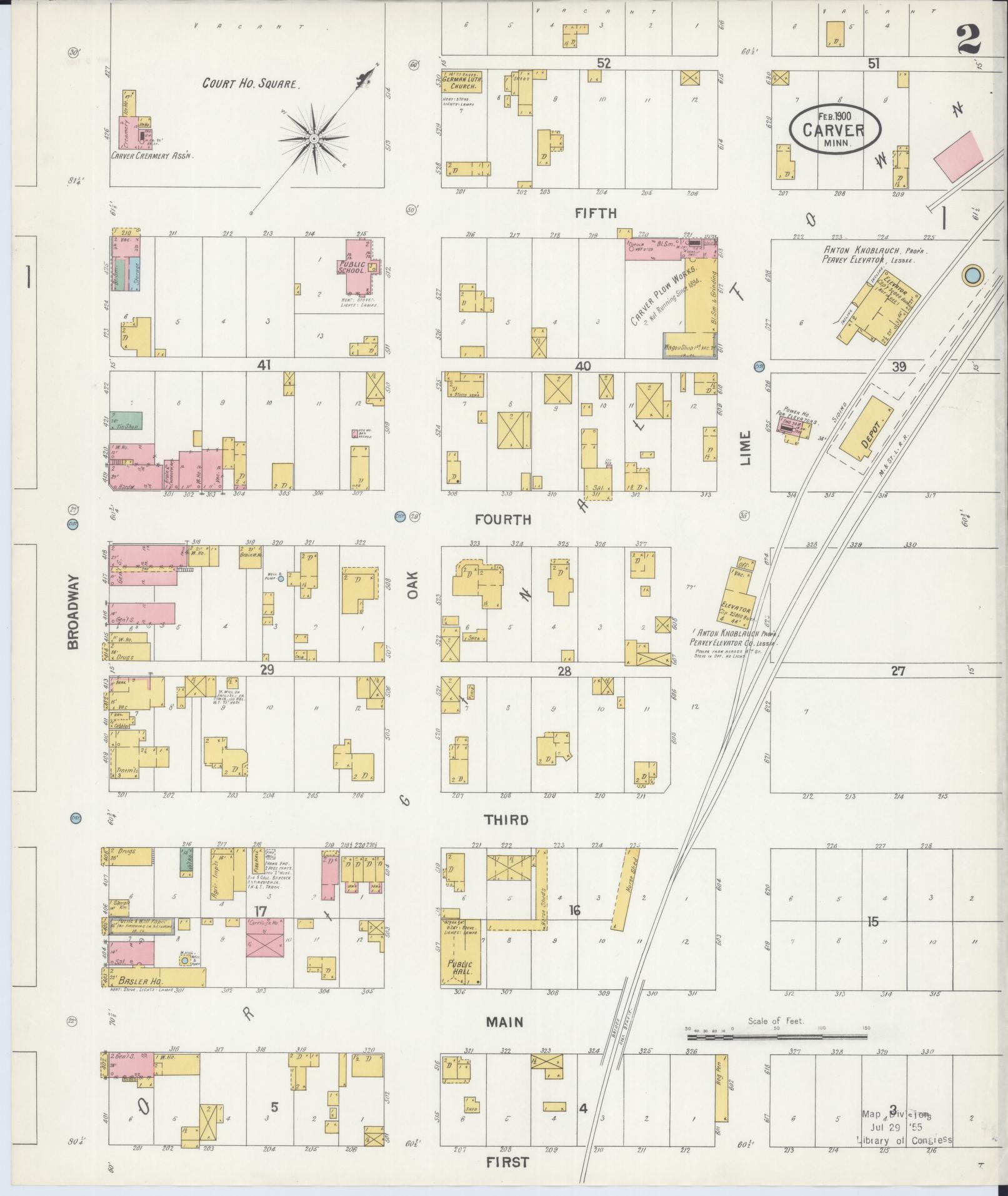Sanborn Fire Insurance Map from Carver, Carver County, Minnesota (1900), Sheet #0002 - Complete Map Set gallery image, historic Sanborn map, vintage wall art, Minnesota Minnesota