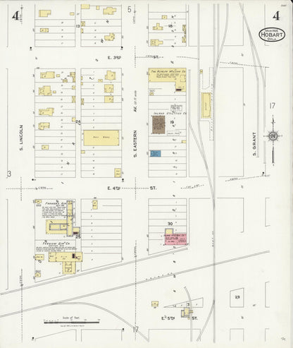Sanborn Fire Insurance Map from Hobart, Kiowa County, Oklahoma (1926), Sheet #0004 - Complete Map Set gallery image, historic Sanborn map, vintage wall art, Oklahoma Oklahoma